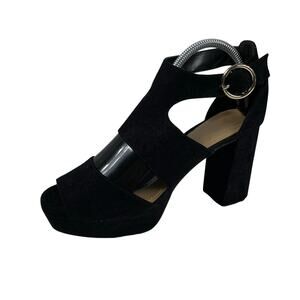 H&M Women's Platform Block Suede Heels Size 41 (9.5)